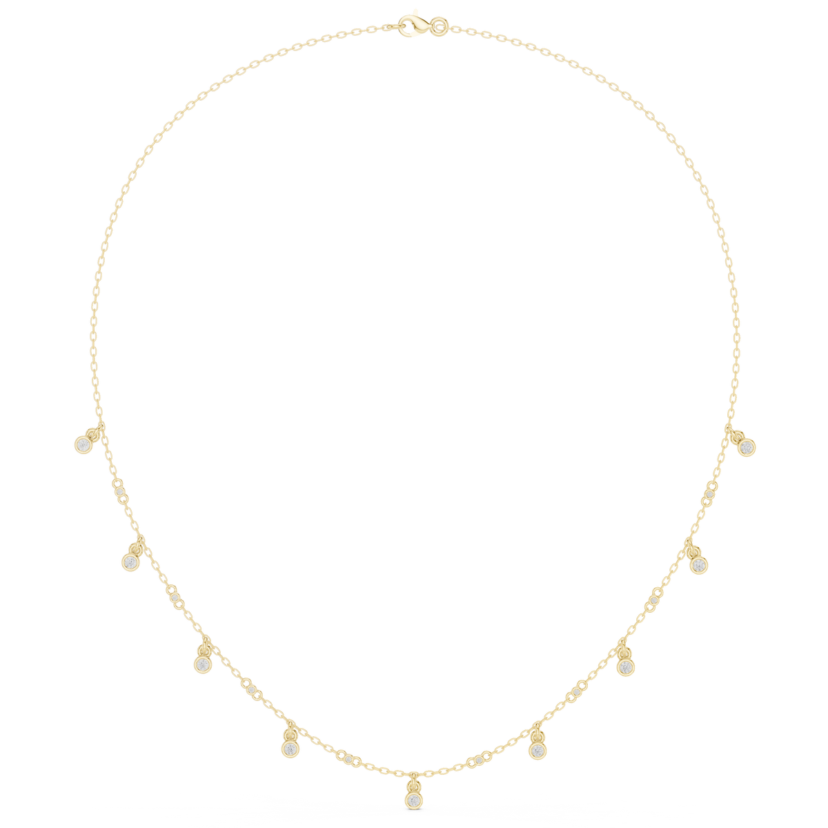 Diamond Station Drop Necklace- view 8