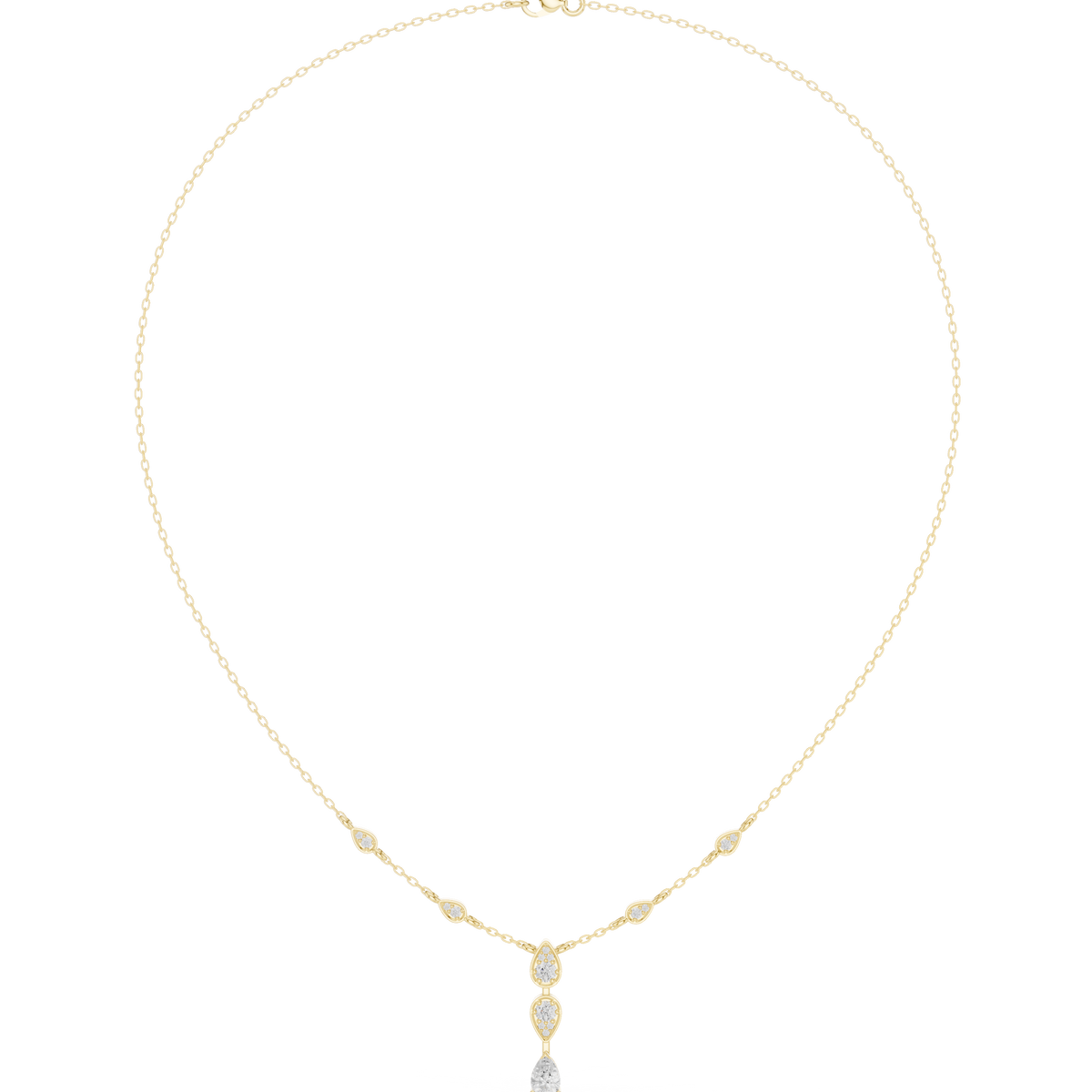 Petite Diamond Drop Necklace- view 2