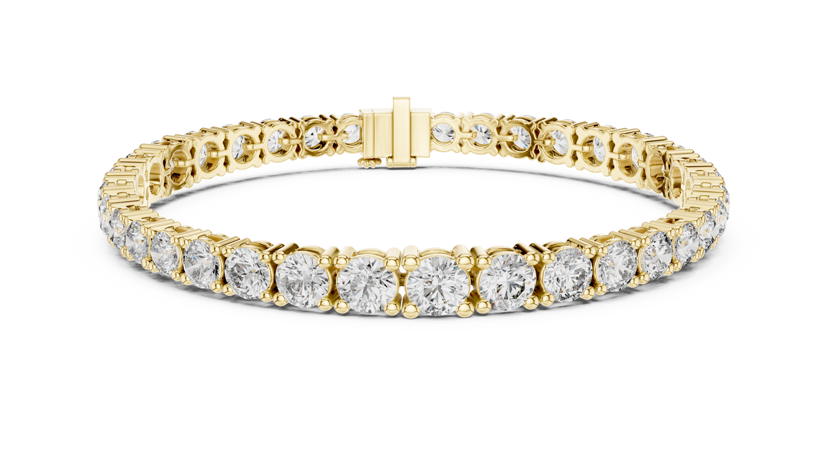 Tennisarmband met oplopende ronde diamanten — aanzicht 1