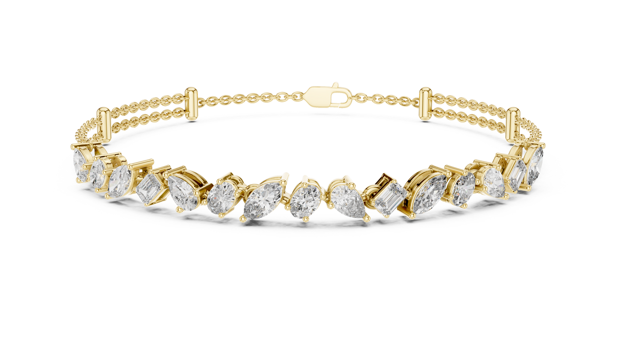 Mixed-Shape Diamond Tennis Bracelet- view 1