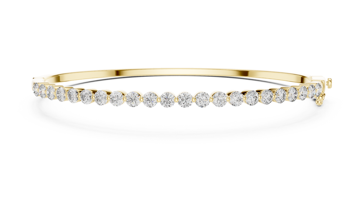 Stijve tennisarmband met ronde diamanten van 0,10 ct — aanzicht 1