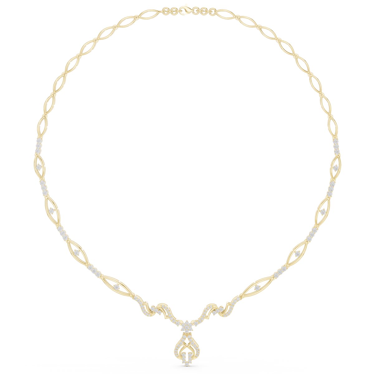Oval Link Diamond Necklace- view 7