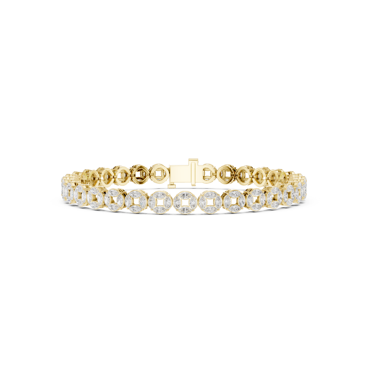 Marquise Circle Open-Centre Tennis Bracelet- view 1