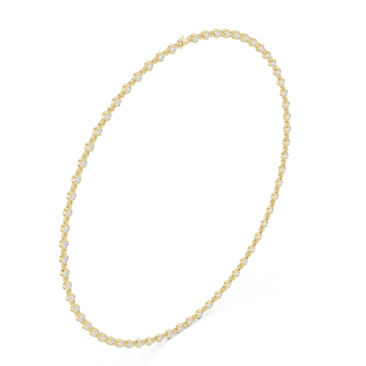 Bezel-Set Tennis Diamond Necklace- view 5