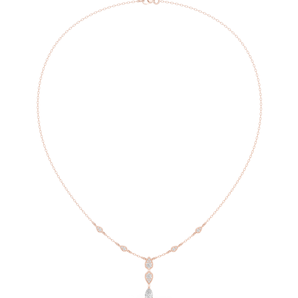 Petite Diamond Drop Necklace- view 7