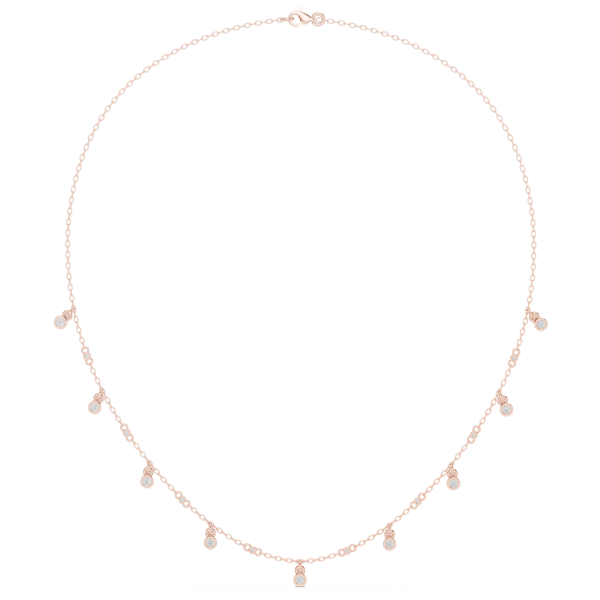 Diamond Station Drop Necklace- view 2