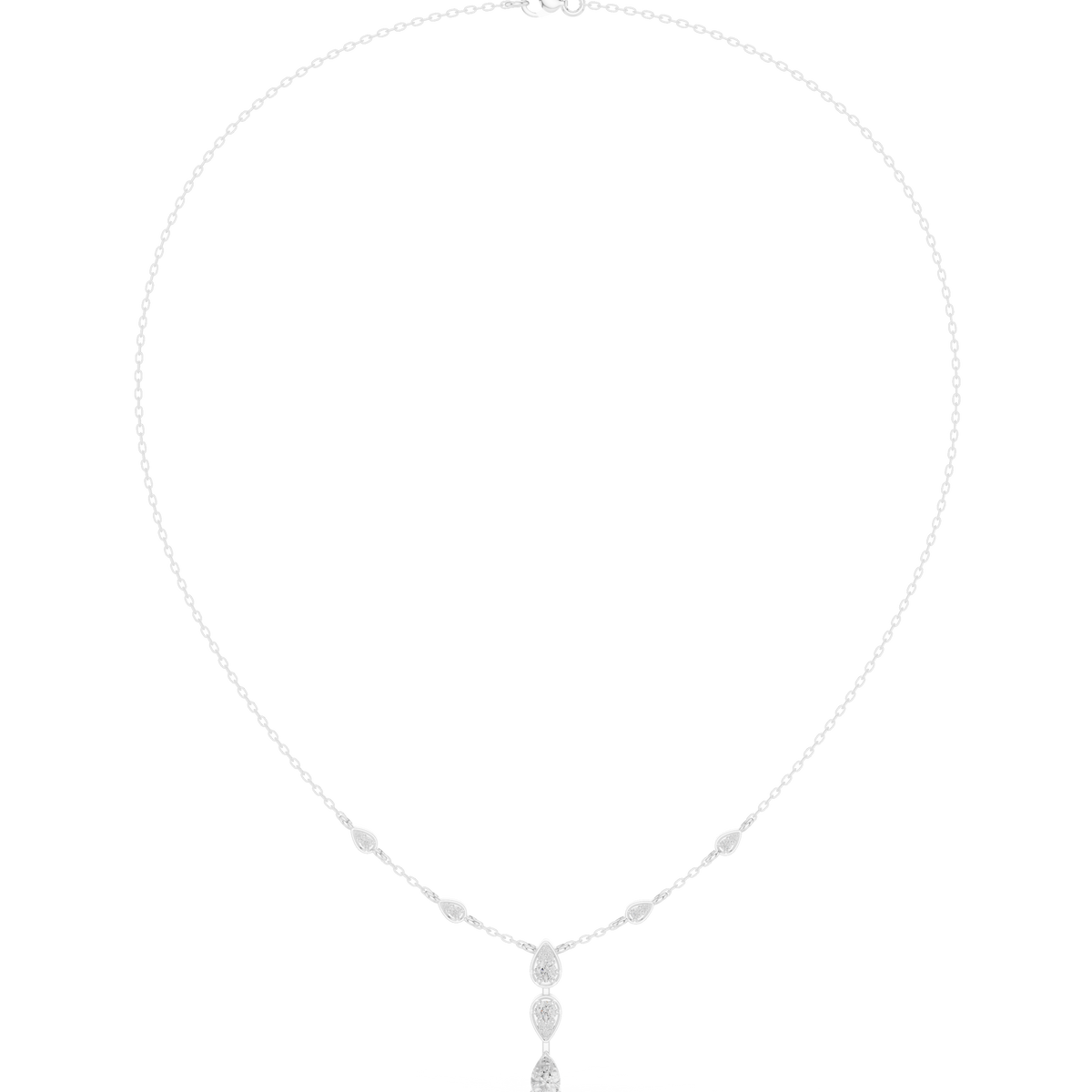 Petite Diamond Drop Necklace- view 5