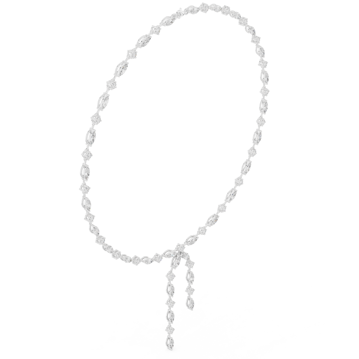 Marquise and Round Drop Necklace- view 6