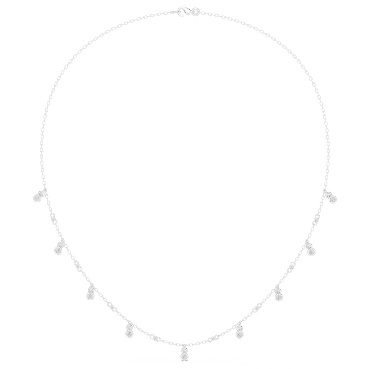 Diamond Station Drop Necklace- view 7