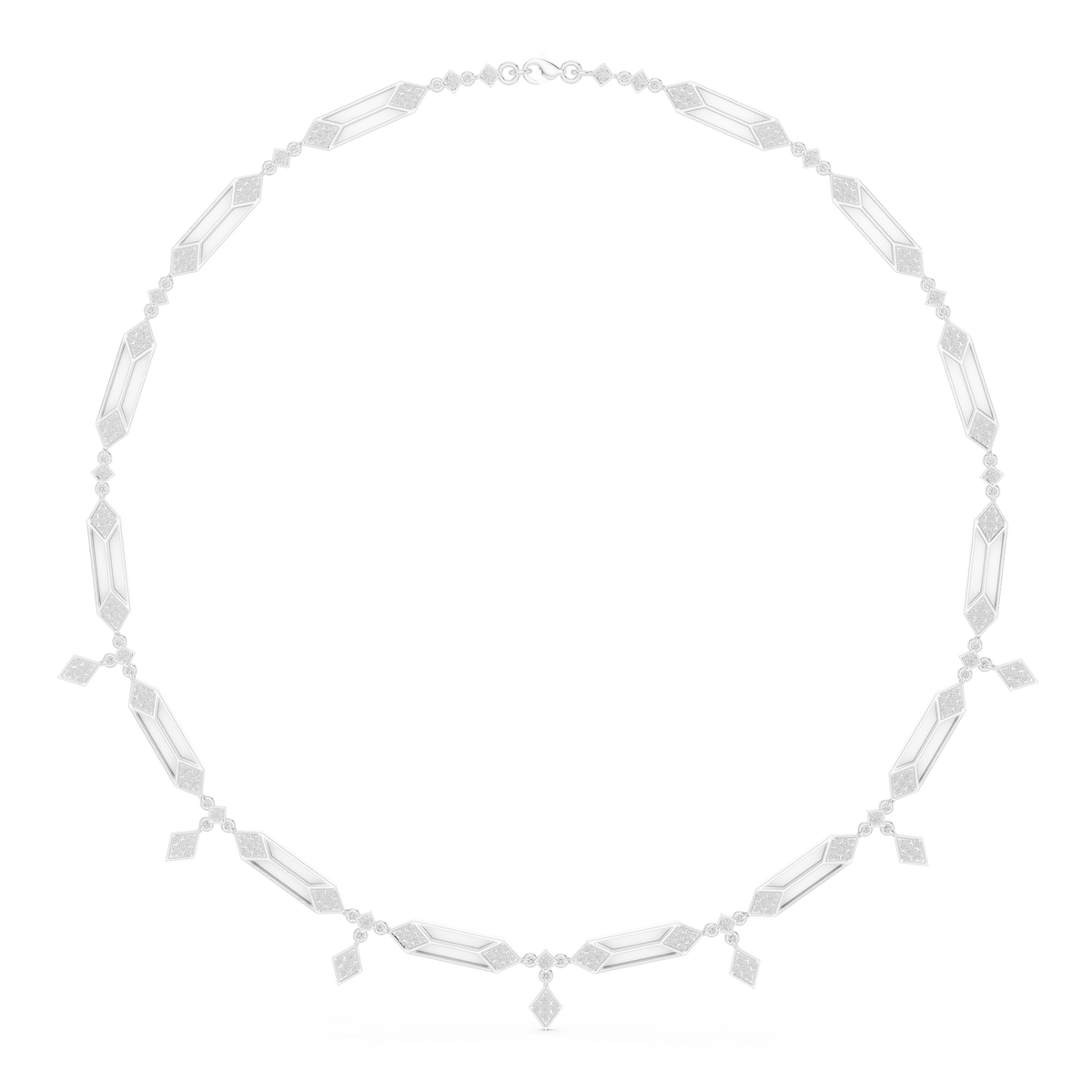 Geometric Diamond Link Necklace- view 6