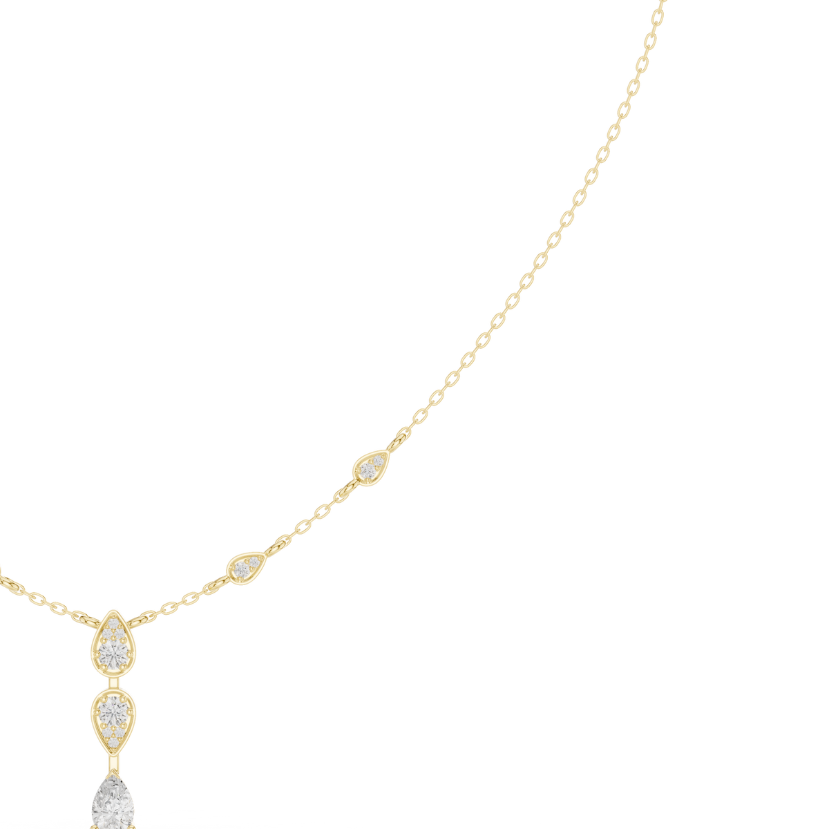 Petite Diamond Drop Necklace- view 6
