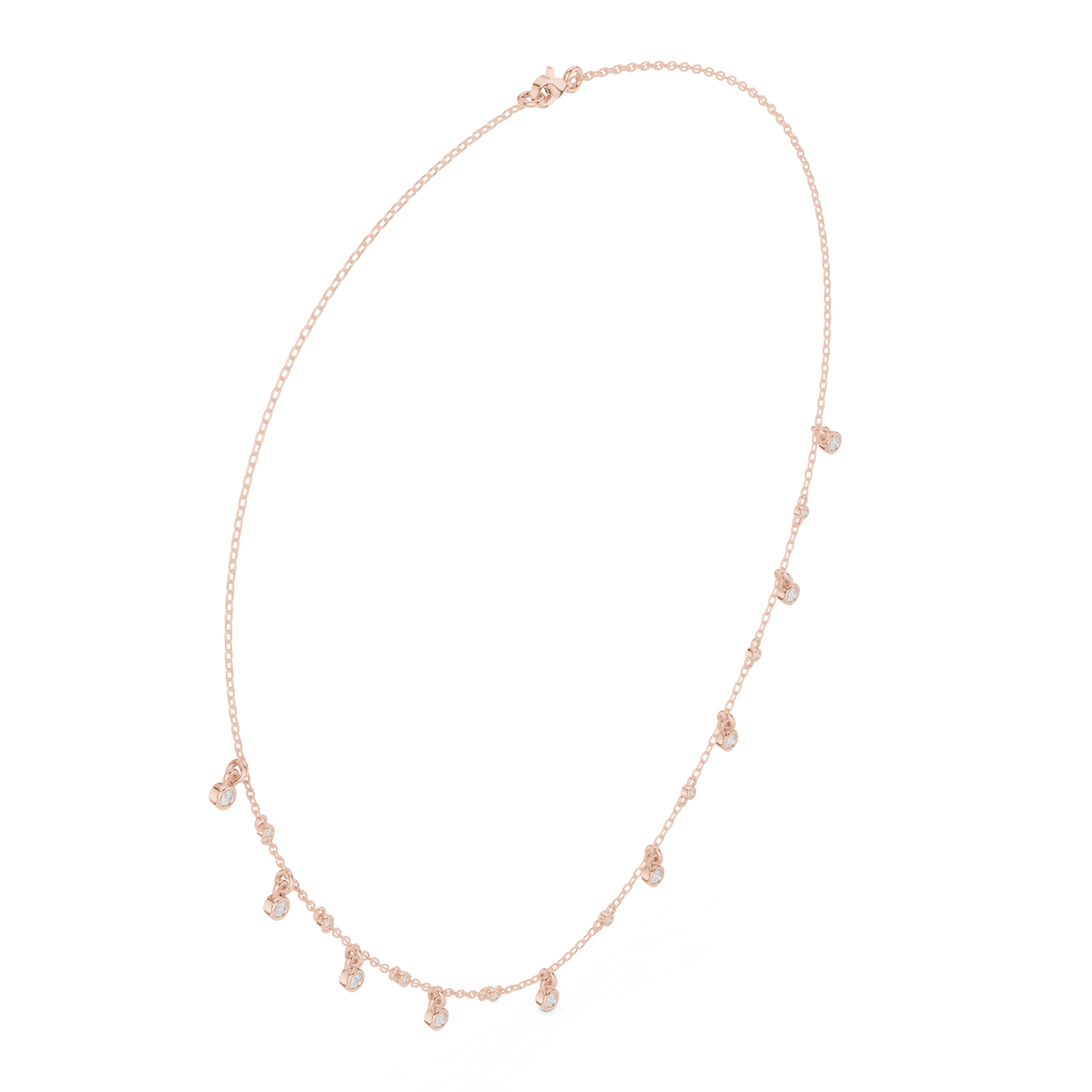 Diamond Station Drop Necklace- view 5