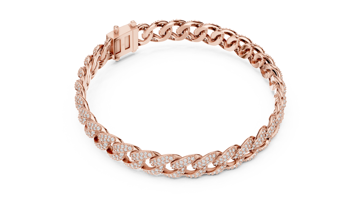 Pav�� Diamond Cuban-Link Bracelet- view 4