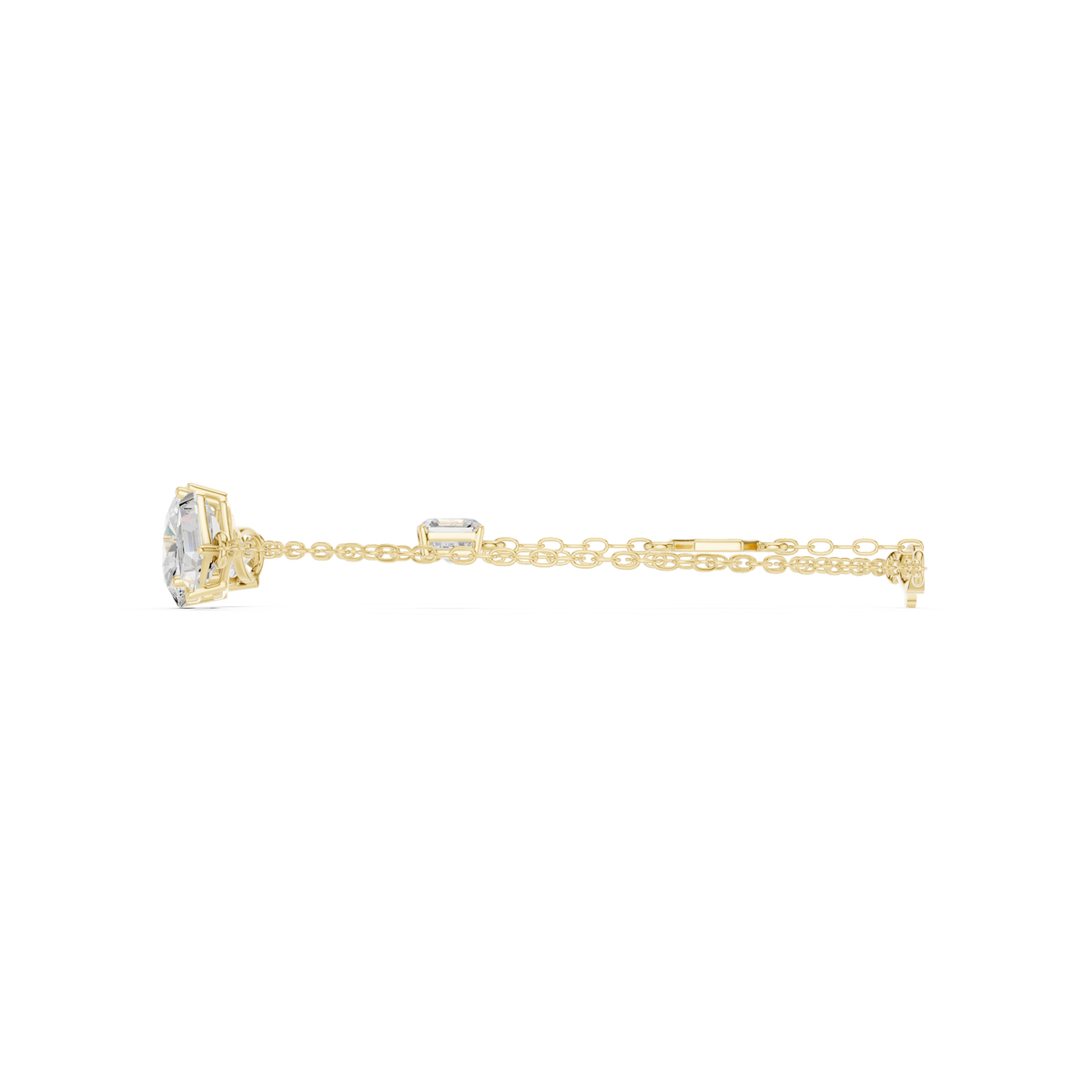 Clusterarmband met peervormige, ovale en emeraldgeslepen diamanten — aanzicht 6