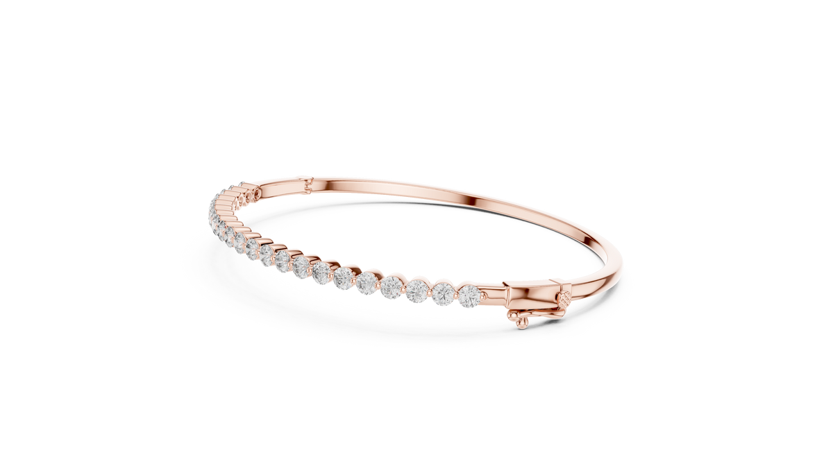 Stijve tennisarmband met ronde diamanten van 0,10 ct — aanzicht 4