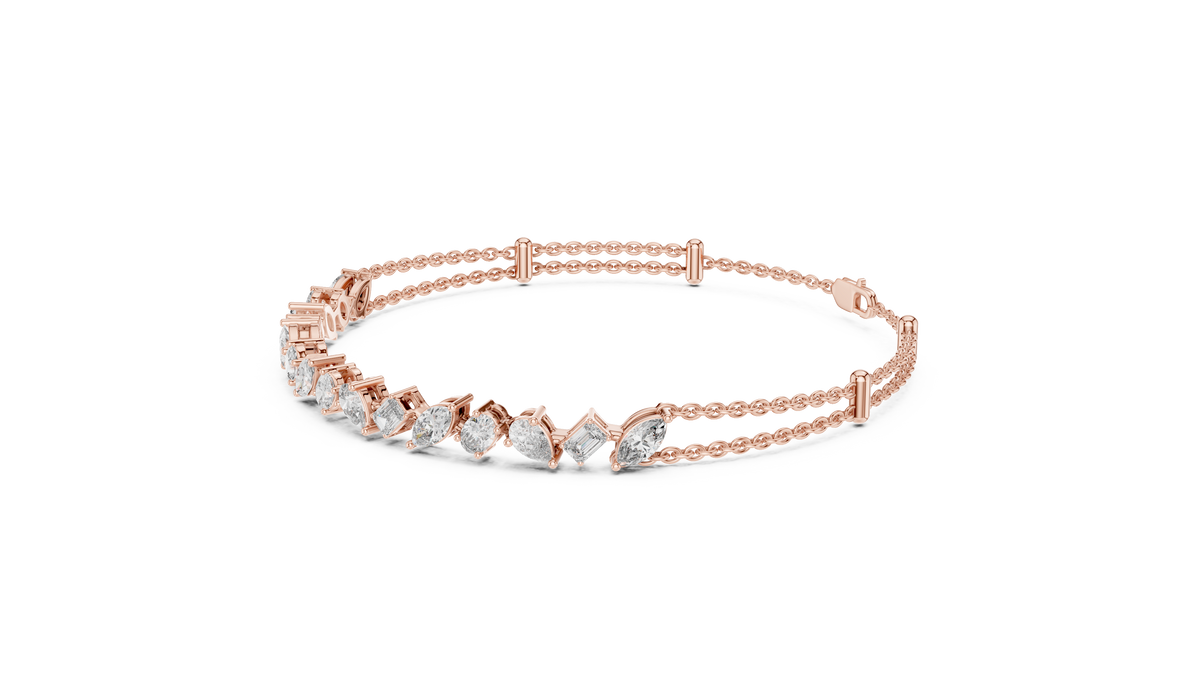 Mixed-Shape Diamond Tennis Bracelet- view 4