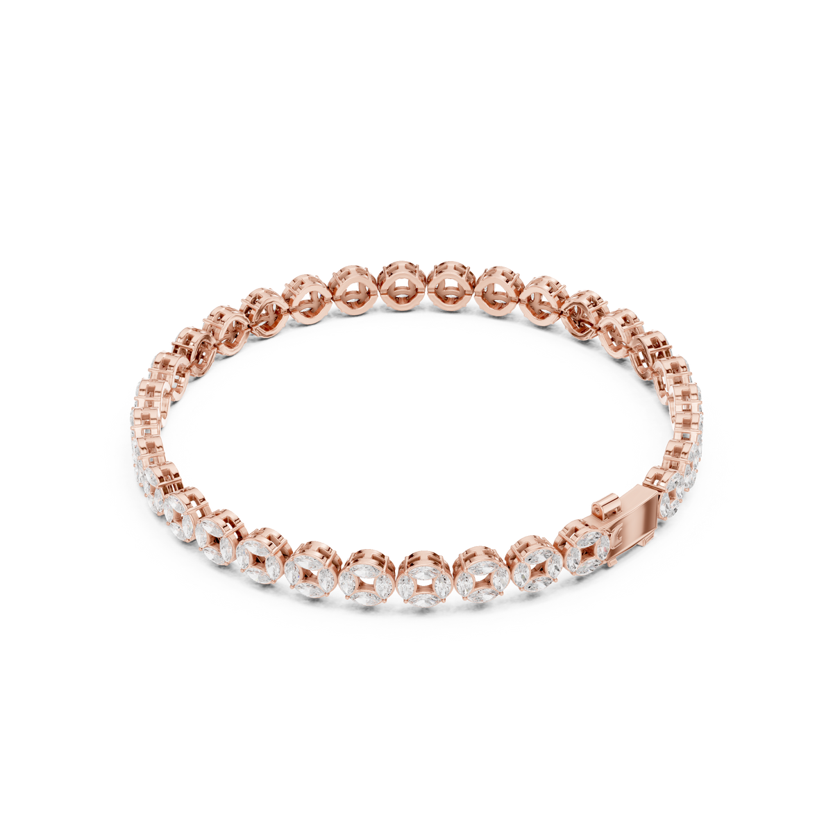 Marquise Circle Open-Centre Tennis Bracelet- view 4