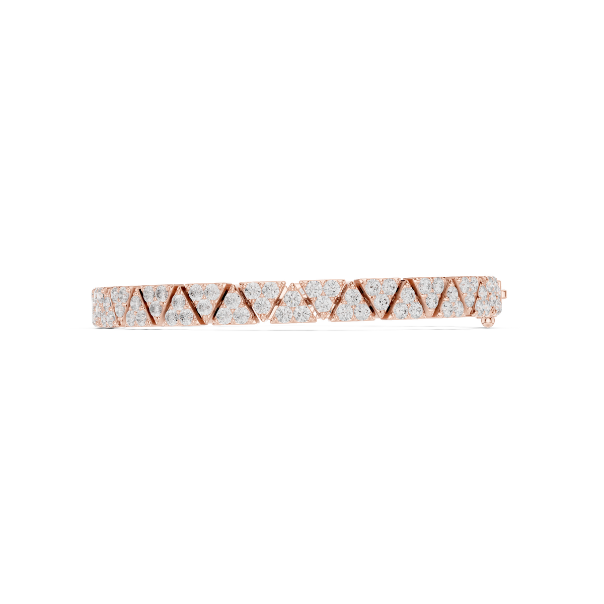 Tennisarmband met driehoekige diamantclusters — aanzicht 5