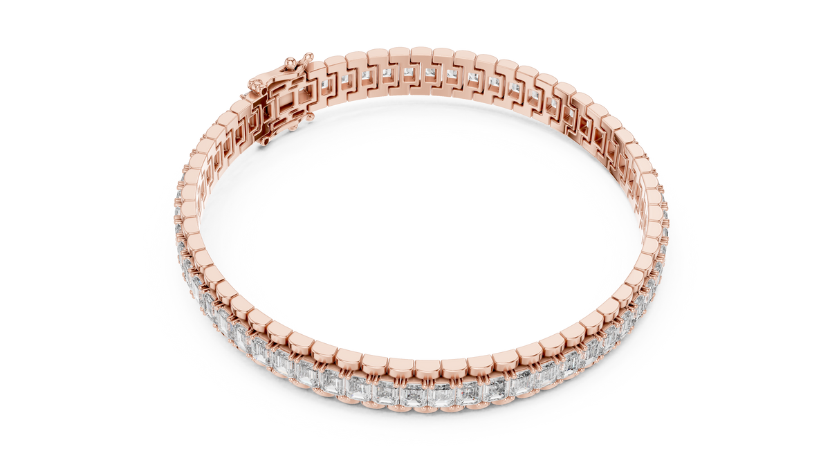 Emerald-Cut Diamond Tennis Bracelet- view 4