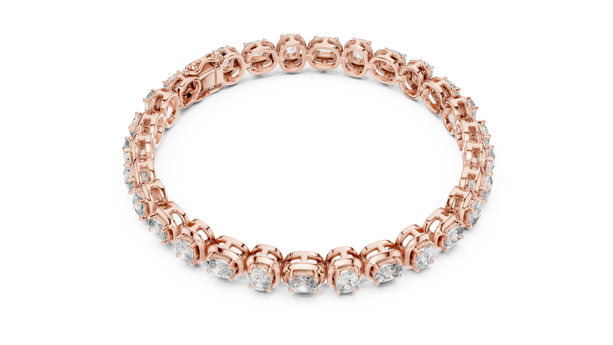 Horseshoe-Link Round Diamond Tennis Bracelet- view 4