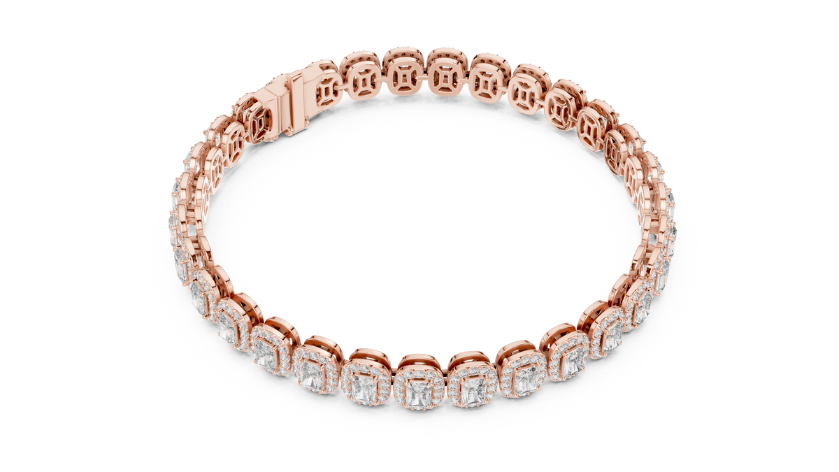 Radiant Halo Diamond Tennis Bracelet- view 4