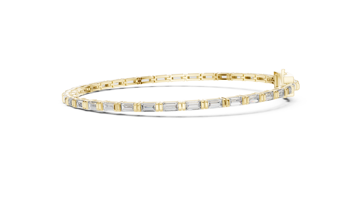 East-West Baguette Diamond Tennis Bracelet- view 4