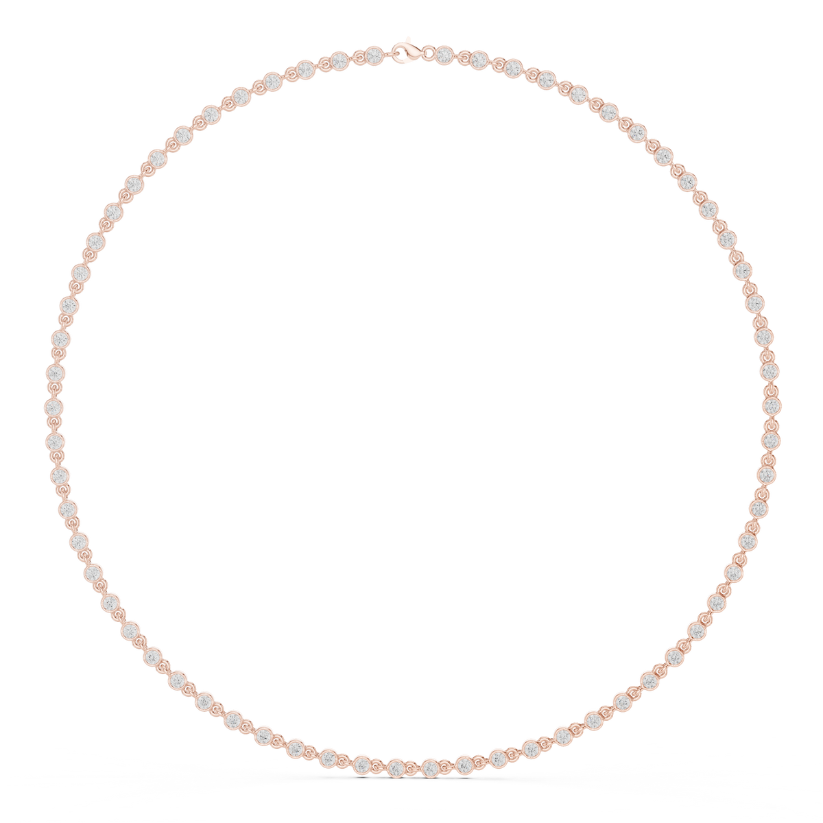 Bezel-Set Tennis Diamond Necklace- view 7