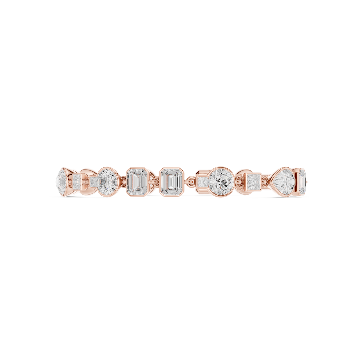 Mixed-Cut Bezel Diamond Tennis Bracelet- view 4