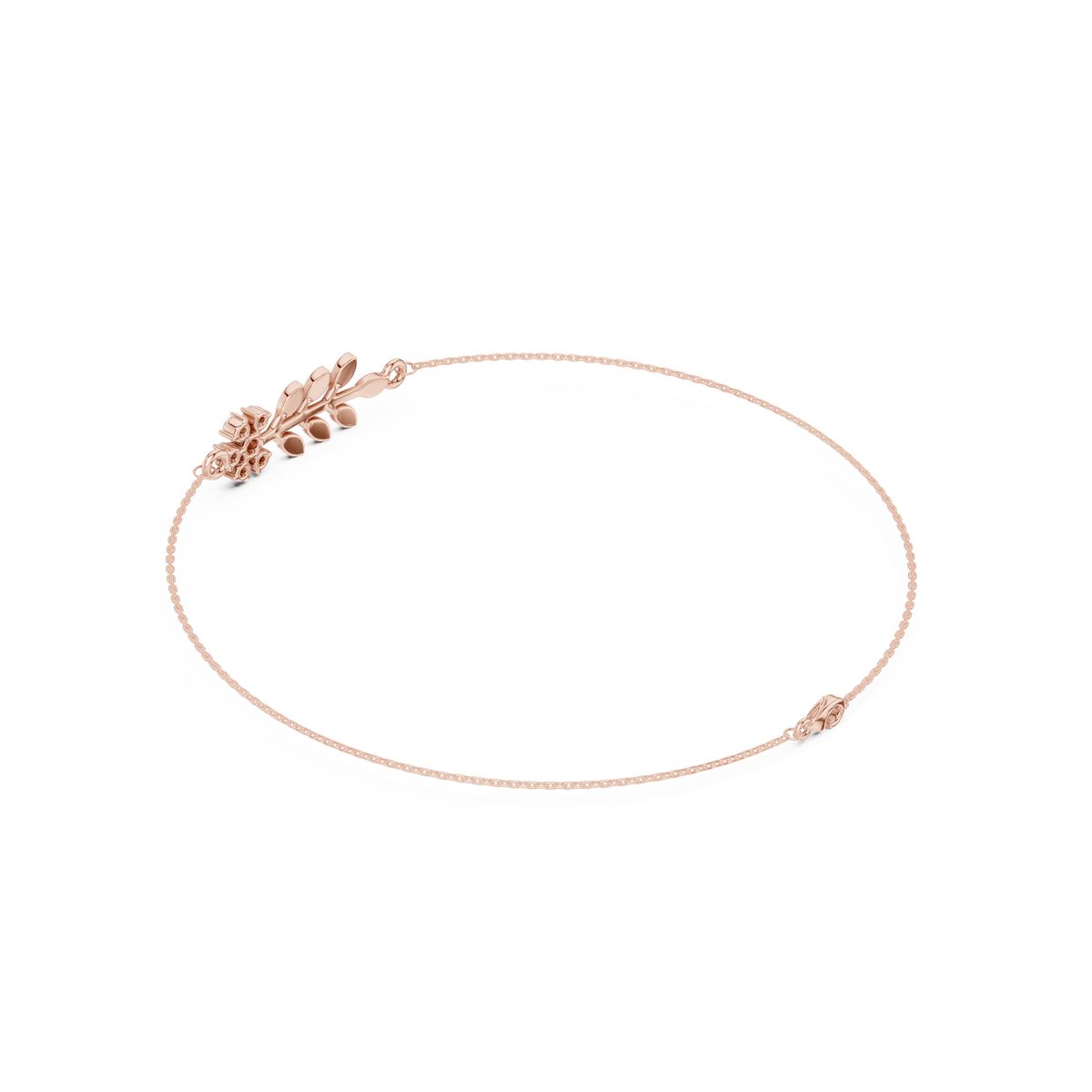 Armband met diamanten bloemmotief — aanzicht 6