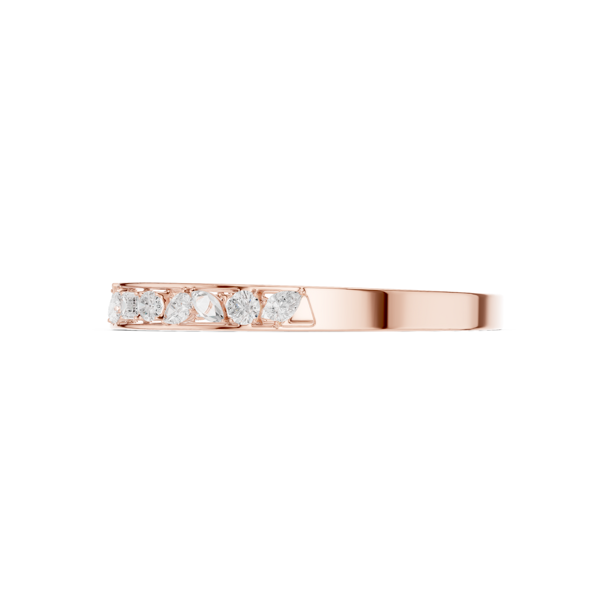 Round and Emerald-Cut Diamond Open Cuff- view 4