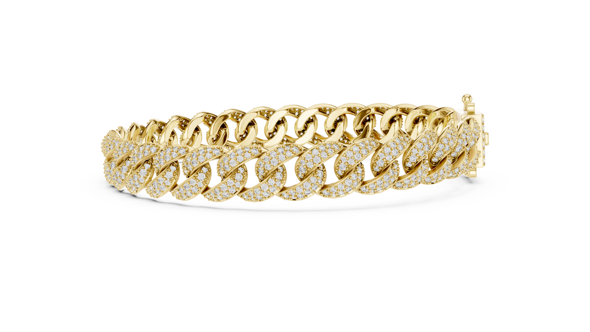 Pav�� Diamond Cuban-Link Bracelet- view 5