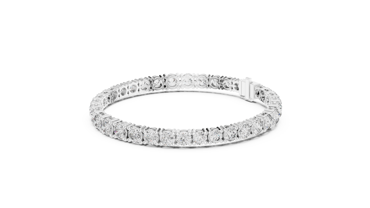 Tennisarmband met oplopende ronde diamanten — aanzicht 4
