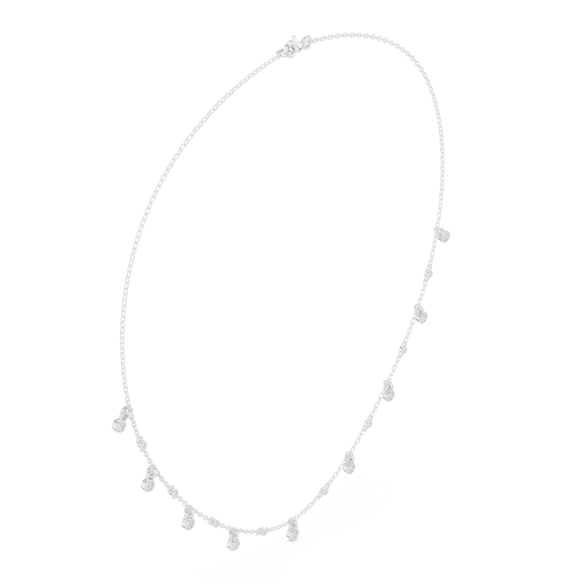 Diamond Station Drop Necklace- view 3