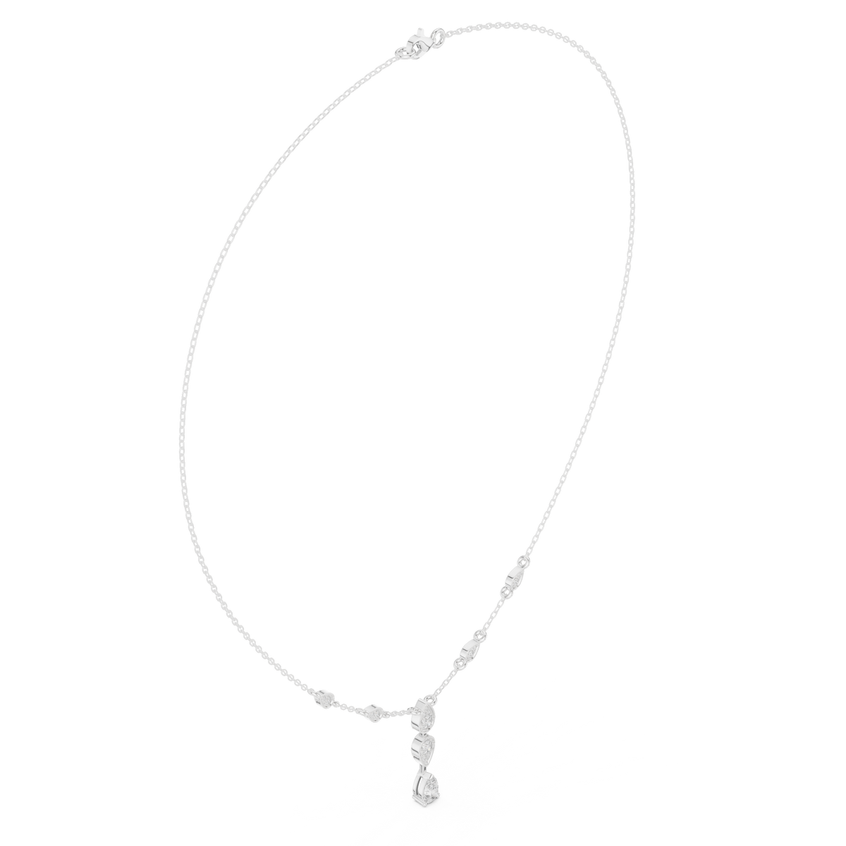Petite Diamond Drop Necklace- view 3