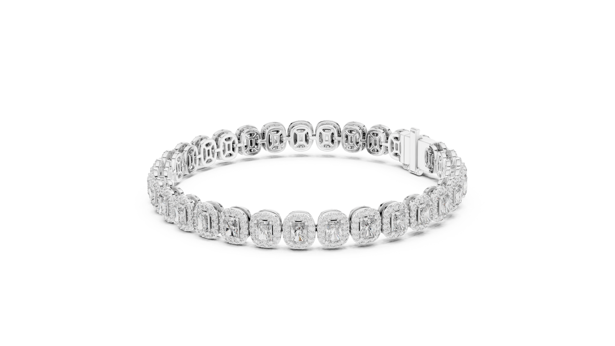 Radiant Halo Diamond Tennis Bracelet- view 5