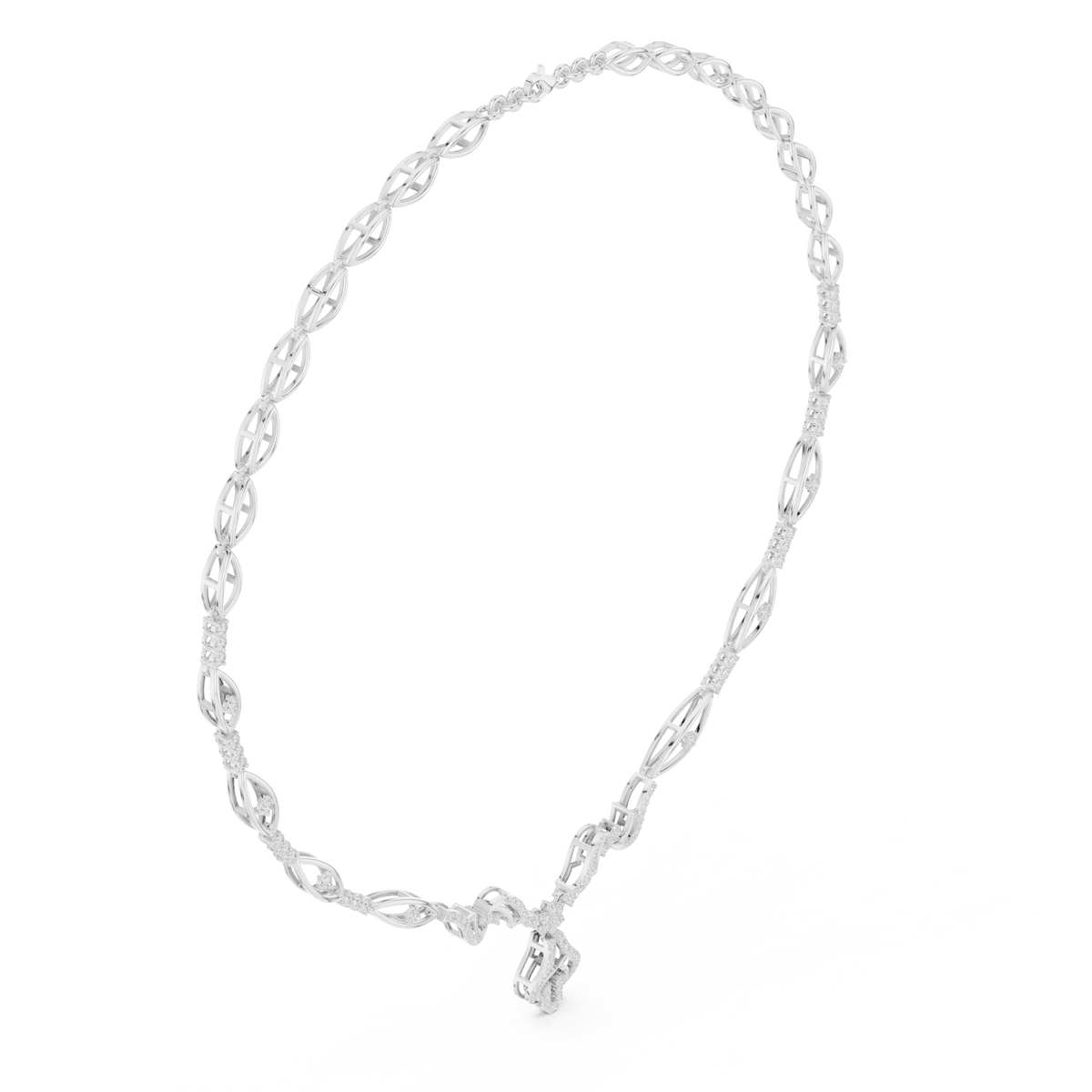 Oval Link Diamond Necklace- view 9