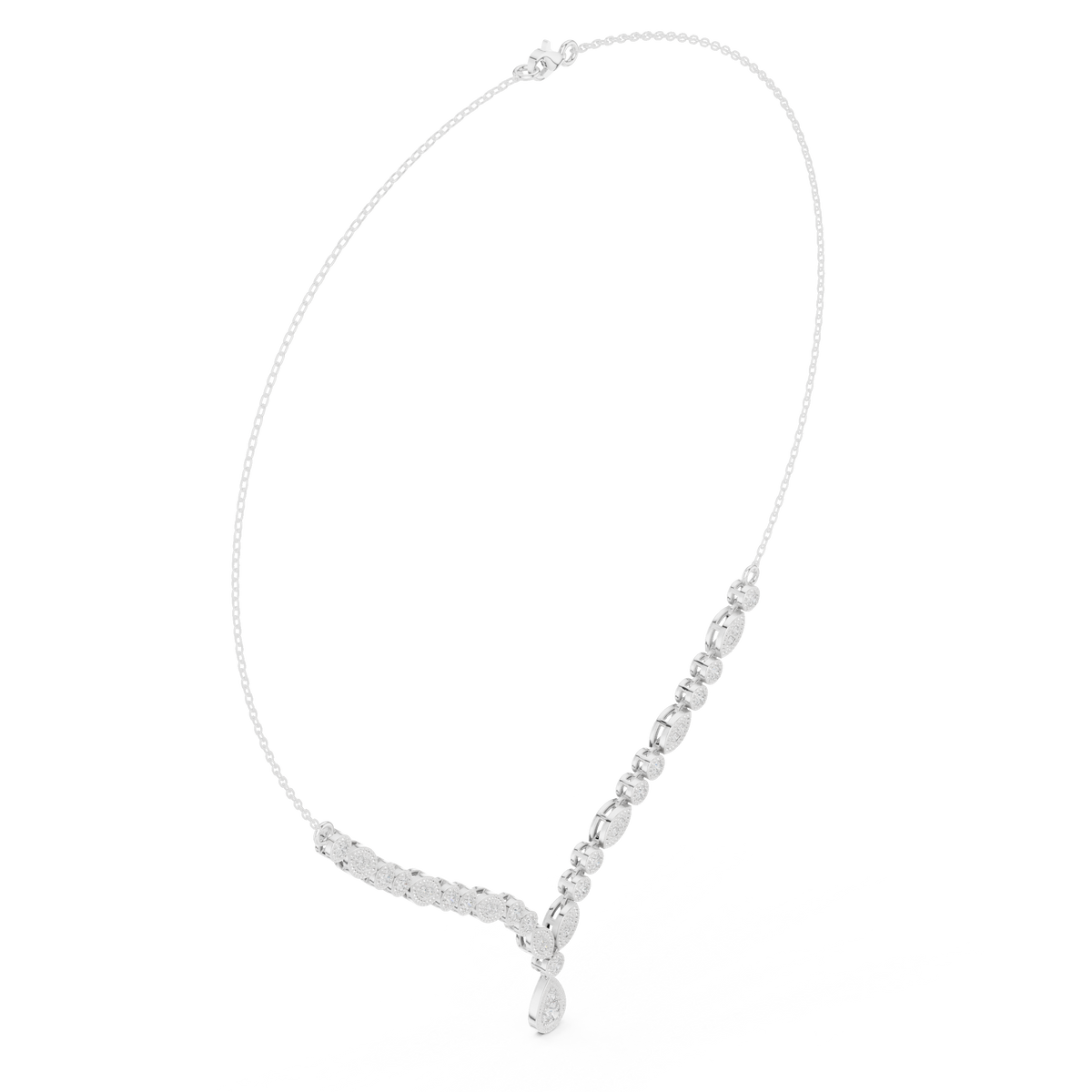 V-Shaped Diamond Drop Necklace- view 8