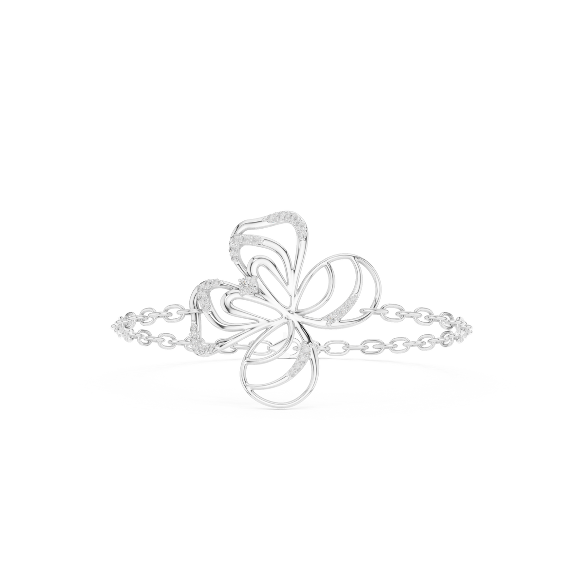 Schakelarmband met diamanten vlinder — aanzicht 5
