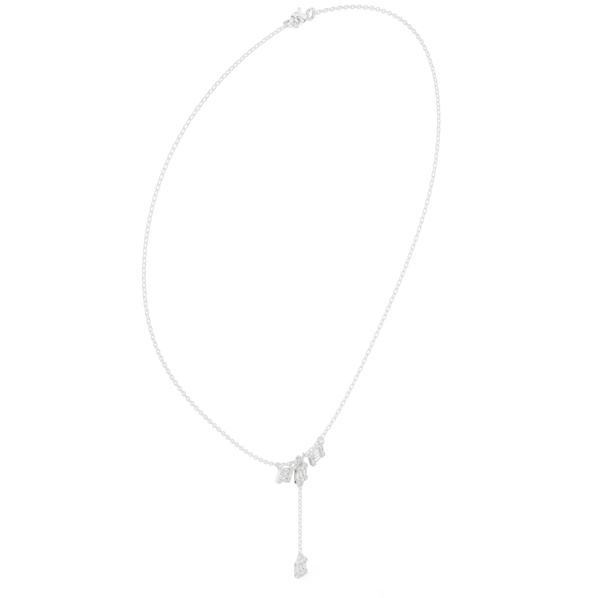 Halsketting met diamanthanger in illusiezetting — aanzicht 4