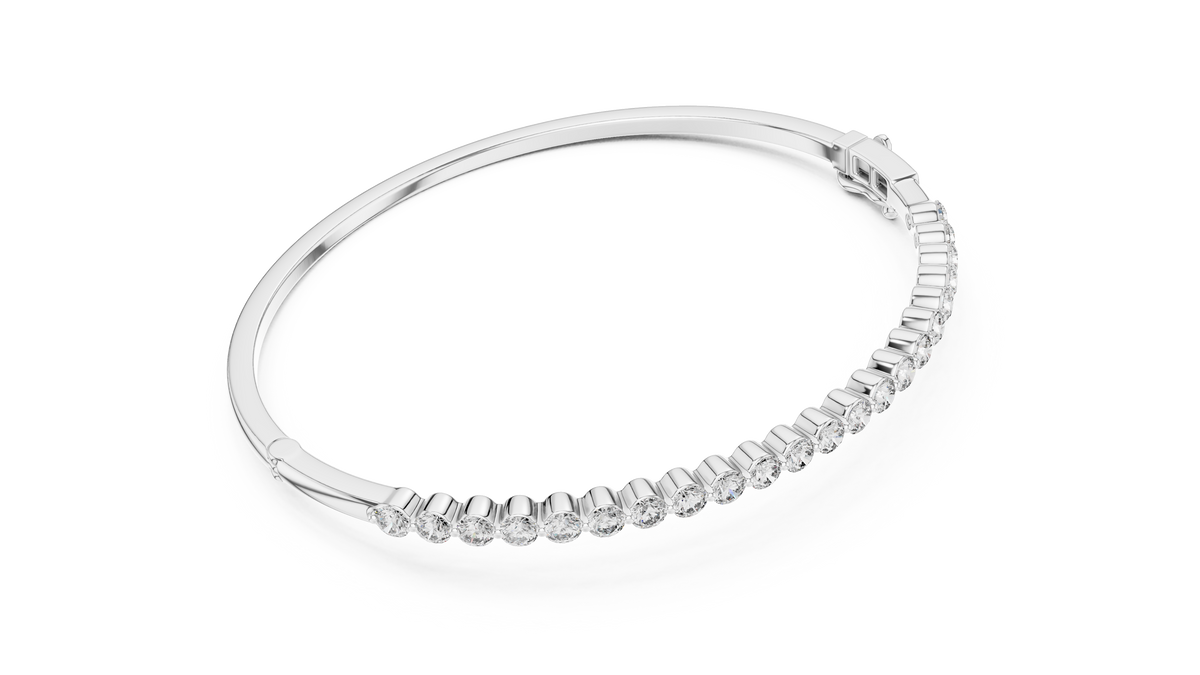Stijve tennisarmband met ronde diamanten van 0,10 ct — aanzicht 5