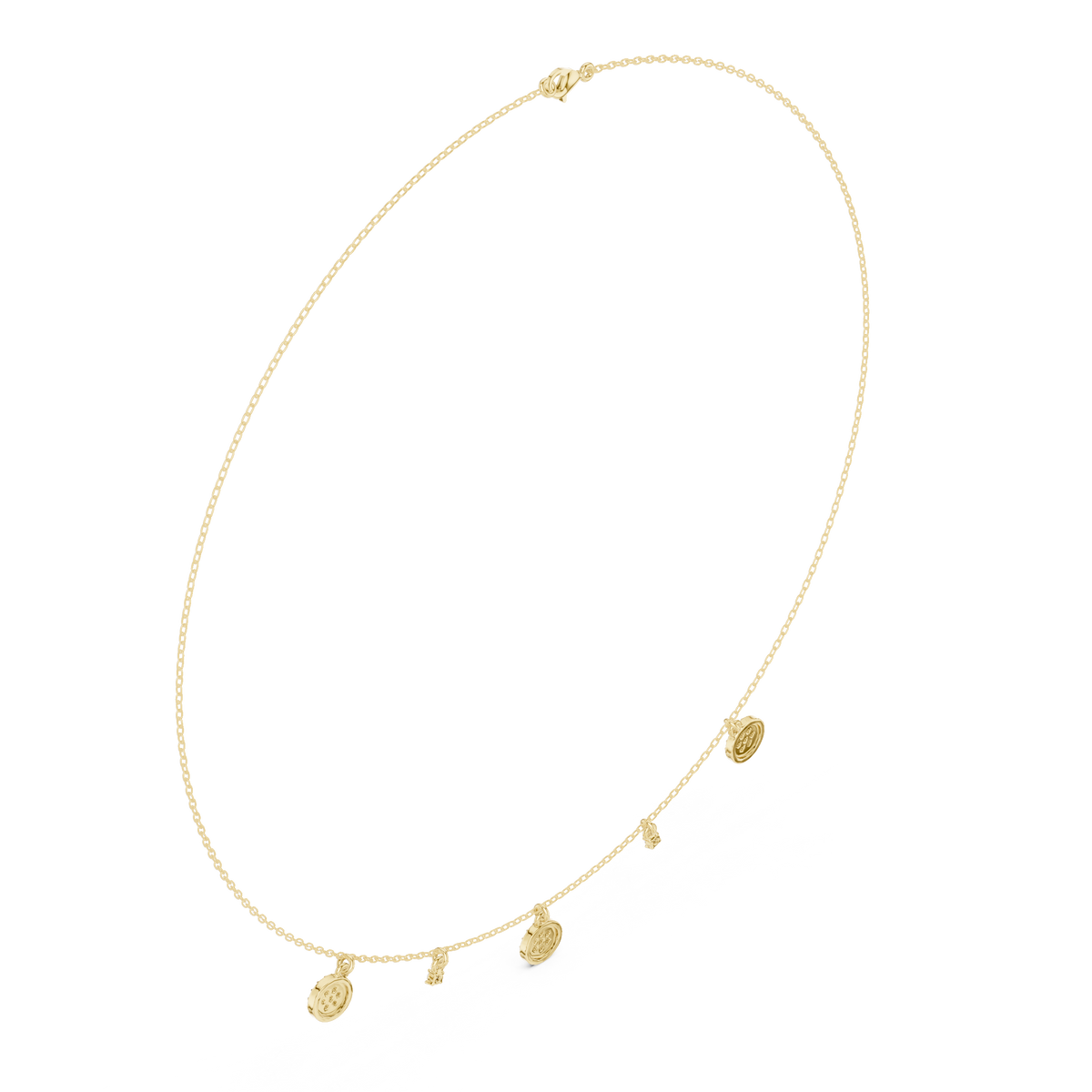 Halsketting met diamanten schijfhanger — aanzicht 9