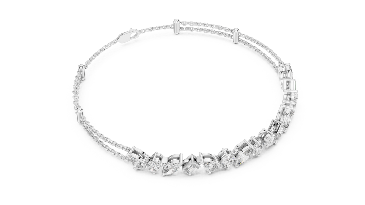 Mixed-Shape Diamond Tennis Bracelet- view 5