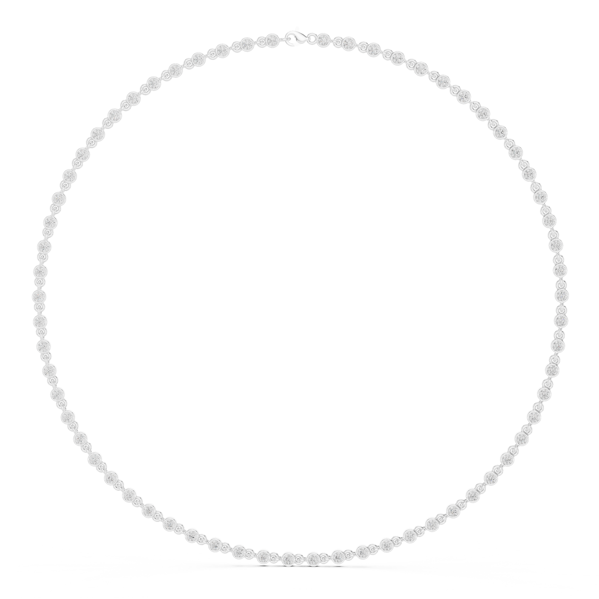 Bezel-Set Tennis Diamond Necklace- view 2