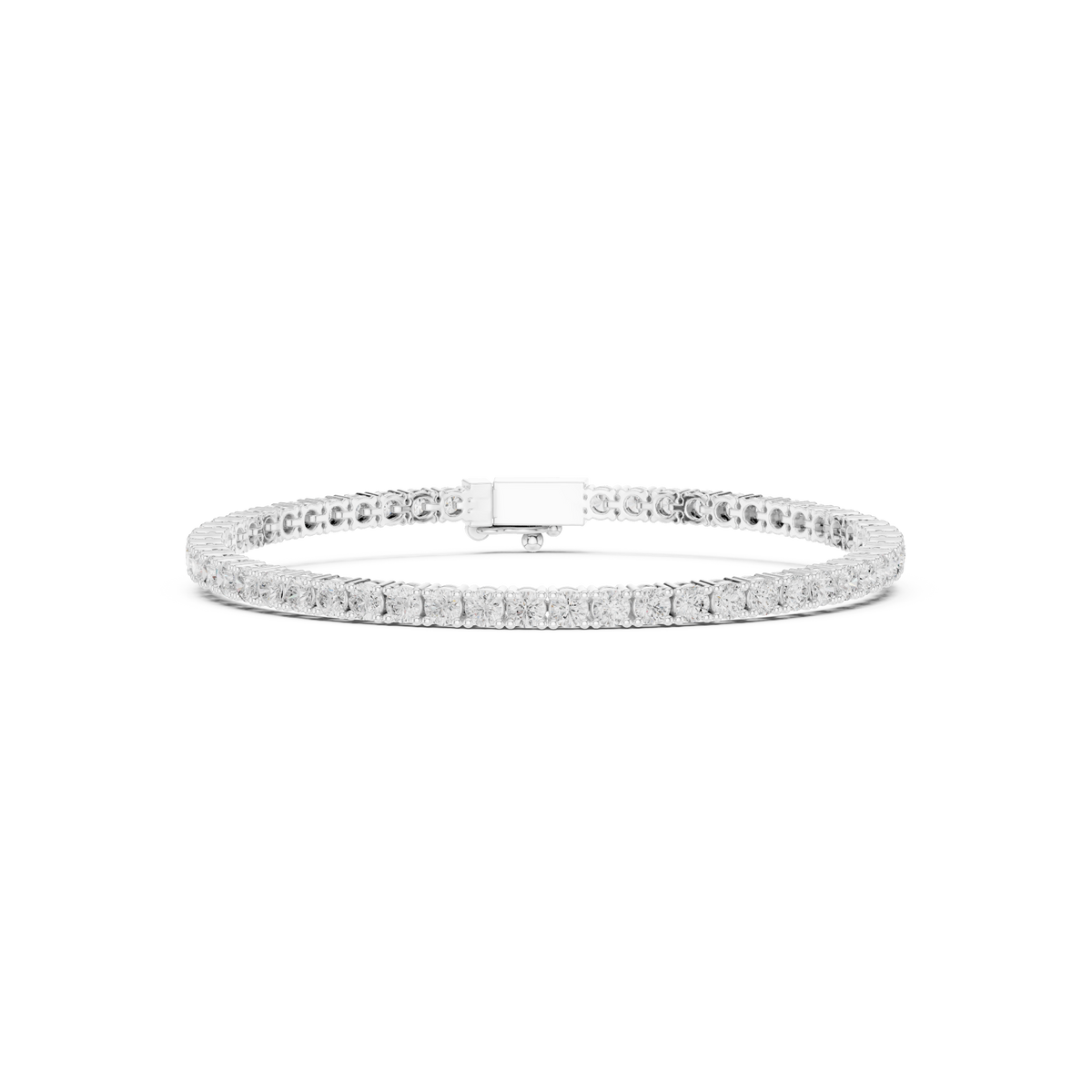 Classic Four-Prong Round Diamond Tennis Bracelet- view 2