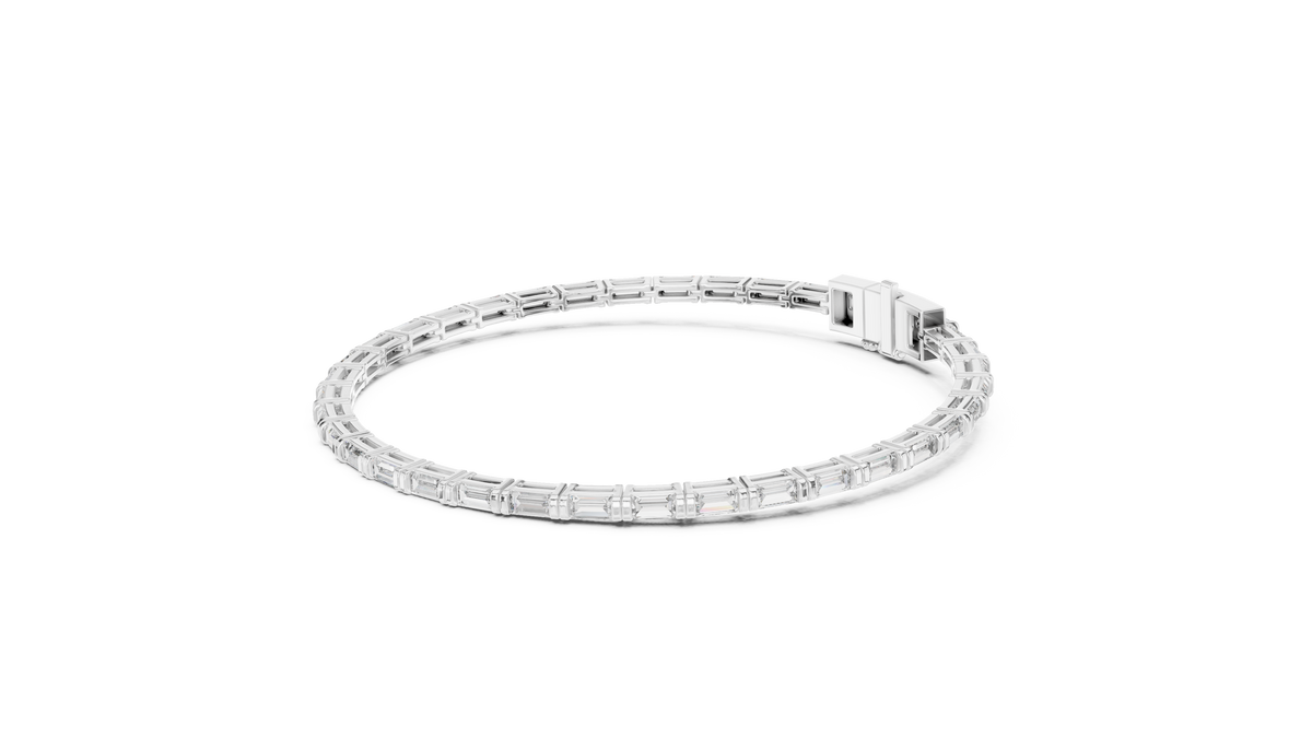East-West Baguette Diamond Tennis Bracelet- view 5