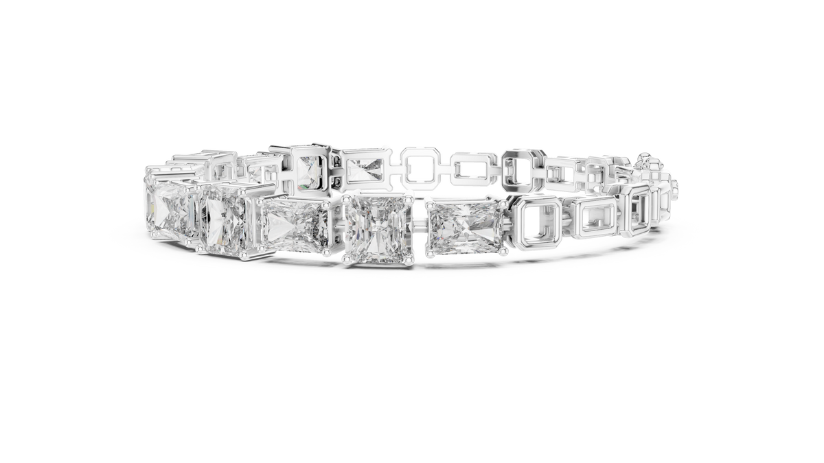 Tennisarmband met radiantgeslepen diamanten — aanzicht 4