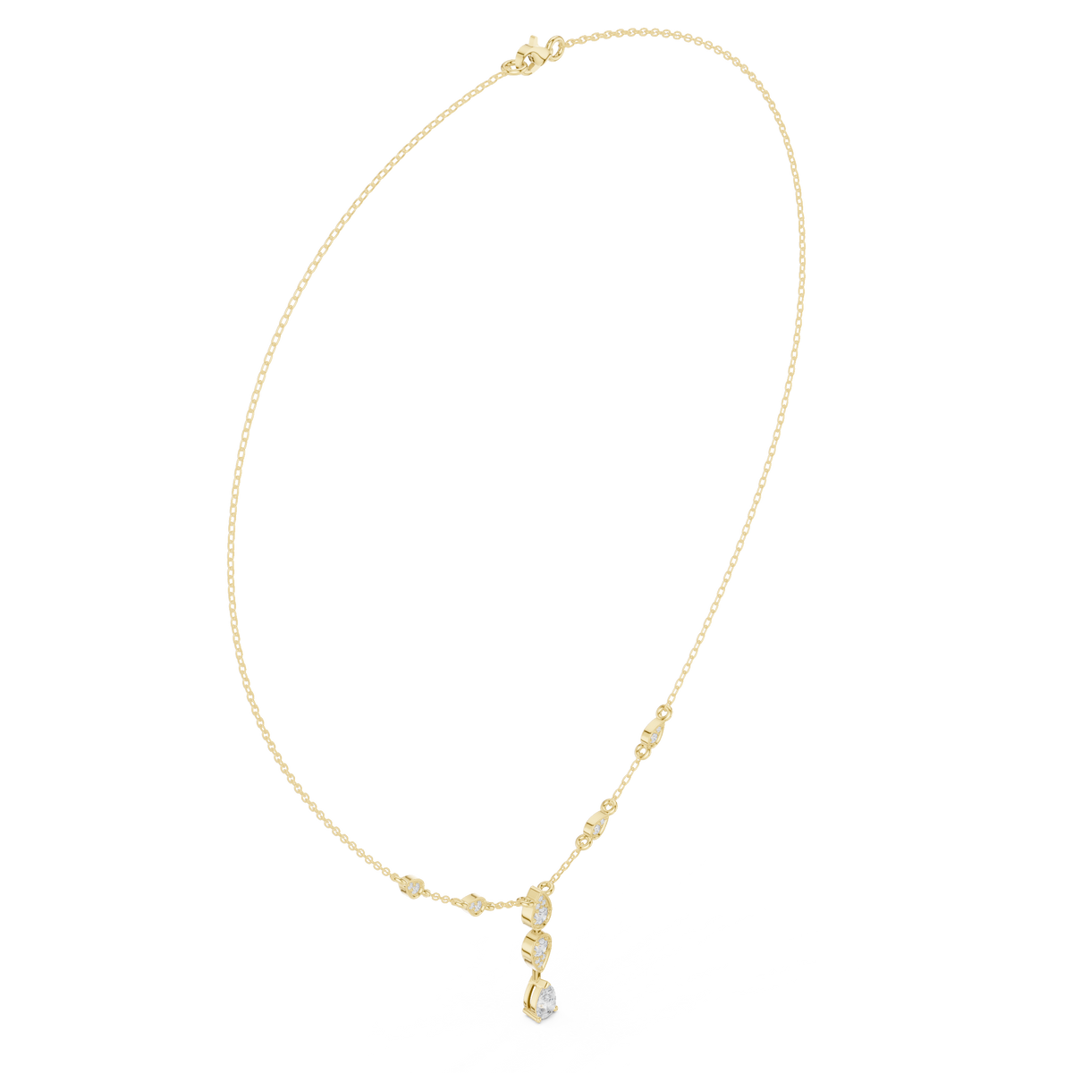 Petite Diamond Drop Necklace- view 8
