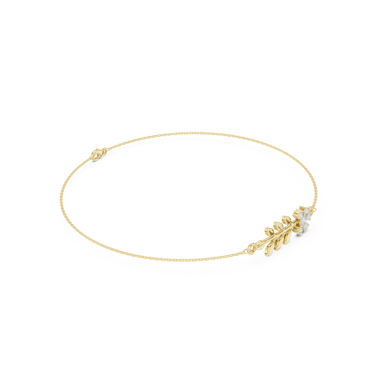 Armband met diamanten bloemmotief — aanzicht 4
