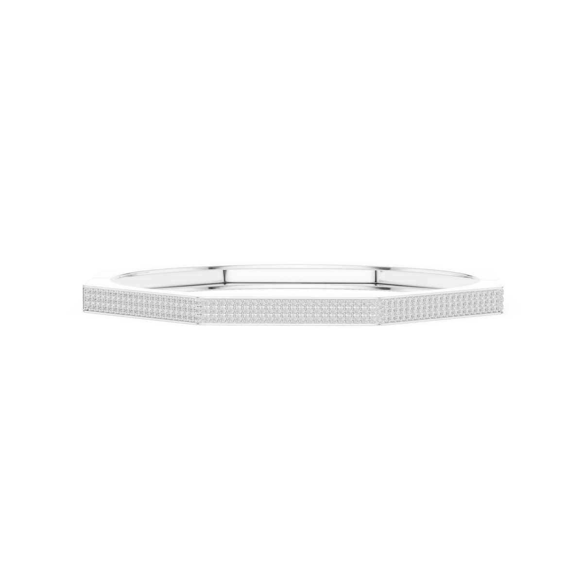 Octagonal Pav�� Diamond Hinged Bangle- view 5