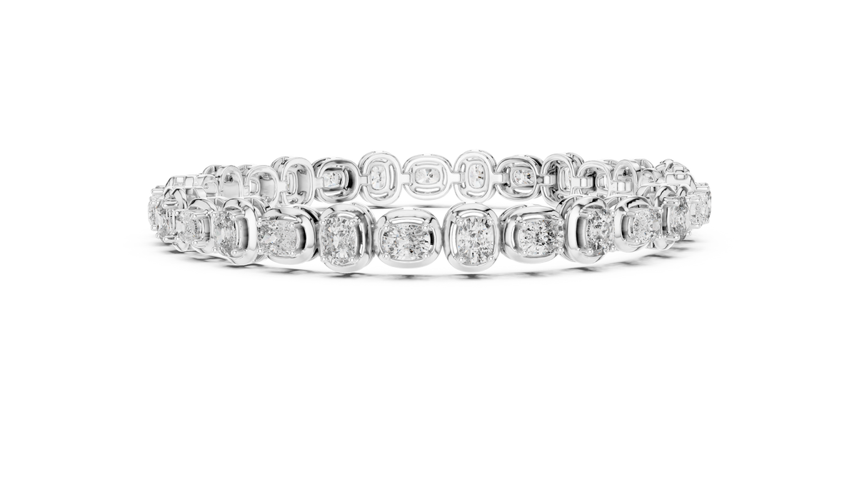 Horseshoe-Link Round Diamond Tennis Bracelet- view 5